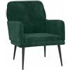 vidaXL Poltrona Verde Scuro 62x79x79 cm Velluto, poltrona relax, poltrona per camera da letto, arredamento camera da letto, poltrona da soggiorno