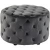 Vente-unique - Pouf FOURCA in velluto - Grigio
