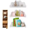 Generic 3 mensole ad angolo a forma di nuvola, in legno bianco, piccole mensole da parete, design smerlato, per giocattoli, piante, per camera da letto, soggiorno, cameretta dei bambini