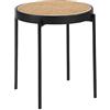 AC ANGEL CERDÁ Ángel Cerdá - Tavolino Rotondo in Rattan e MDF Laccato Nero - Tavolino Moderno per Salotto o Camera da Letto - Stile Elegante e Versatile - Ø52 x 52 cm