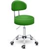 TRESKO® Sgabello rotante con schienale | Sgabello rotondo regolabile in altezza 46-58 cm | Sgabello girevole con rotelle | Sedia da ufficio sgabello girevole sgabello cosmetico