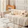 ZCXRYFL Fodera Divano 1 2 3 4 Posti Copridivano Antiscivolo Per Divani A Penisola/Angolare Lusso Telo Salva Divano In Ciniglia Con Nappe Coperta Multiuso Per Divano Letto/Pausa Pranzo(180X260cm,Khaki)