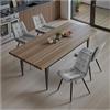 STOOLINK Sedie Sala da Pranzo Set di 4, Sedie da Sala da Pranzo in Velluto, Sedie da Pranzo Imbottita Moderna, Sedia da Cucina Senza Braccioli Design a Scacchiera per Cucina, Soggiorno - Grigio