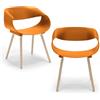 REDÒKASA Set 2 sedie in polipropilene DILETTA con gambe in faggio, resistente ai raggi UV, design moderno, ideale per sala da pranzo, cucina, sala d'attesa, bar, ristoranti (Arancione, 2)