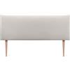 DHOME - Testiera imbottita liscia, in similpelle o tessuto acualine, lussuosa (145 x 105 cm con gambe, per letti da 70/80/90 cm), similpelle, color bianco osso)