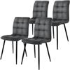 ML DESIGN modern living ML-Design Set di 4 Sedie per Sala da Pranzo Rivestimento in Velluto Antracite Poltroncine da Cucina con Schienale e Gambe in Metallo Seduta Ergonomica Sedia per Soggiorno Salotto