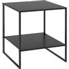 HOMCOM Tavolino da Salotto in Stile Industriale 2 Ripiani 40x40x45cm Nero