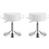 WOLTU Sgabelli da Trucco Set di 2, Sgabello Rotondo Girevole Regolabile in Altezza, Sgabello Imbottito per Toeletta, Sedia da Cucina in Pelle Sintetica, Altezza Seduta 54-69 cm, Bianco