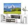 GYMAX Mobile TV Console da 32-60 Pollici Convertibile, 135 x 30 x 40 cm, Estensione e Rotazione Libera, Mobile Multimediale Porta TV, Cubi Aperti, Carico 50 kg, Soggiorno, Camera da Letto (Bianco)