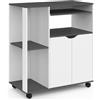 IDMarket - Credenza COSI, legno bianco e piano grigio L.76 CM