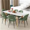 ARunThLana - Set di 6 sedie da pranzo in velluto, con schienale da cucina, con gambe in metallo nero, sedia da relax, per soggiorno, camera da letto, sala da pranzo, colore verde