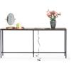 FurnitureR Consolle per divano con stazione di ricarica, tavolino stretto e lungo dietro il divano con prese di corrente, porte USB, tavolo d'ingresso per ingresso, soggiorno, corridoio, marrone