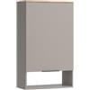 Vicco Libreria da parete Wido, Grigio, 60 x 100 cm con porta, adatto al montaggio a parete per bagno o cucina
