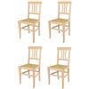 t m c s Tommychairs - Set 4 sedie modello Artemisia per cucina bar e sala da pranzo, robusta struttura in legno di faggio levigato, non trattato, 100% naturale e seduta in paglia