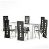 KEVO Sedie da pranzo Set di 6,Sedia da cucina-schienale alto sedile largo, mobili da sala da pranzo, sedia da salotto in pelle PVC per cucina, sala da pranzo, giardino, nero-6PC
