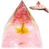 HINATAA Piramide di Orgonite, Cristalloterapia Pietre Sfera di Ametista, Pietre Chakra di Cristallo Tigre, Dell'albero Vita Piramidi Energetiche, Chakra Healing Meditazione Yoga (F)