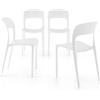 Mobili Fiver, Sedie Amanda, Set da 4, Bianco, Polipropilene, Sedie Moderne per Cucina, Giardino, Soggiorno