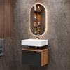 Planetmöbel Astra Mobile da bagno, sotto lavabo, 60 cm, rovere dorato, antracite