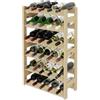 Lenmar Serie RW RW-1-30 - Portabottiglie in legno per bottiglie di vino naturale, 86 x 53 x 25, 6 lettini, per 30 bottiglie, vino, portabottiglie, cantina, mensole