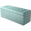 MG Design Pouf contenitore imbottito 45 × 120 cm Blu - capacità ca. 140 L, fino a 300 kg, seduta morbida, struttura solida, già montato e facile da pulire