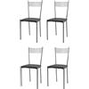 t m c s Tommychairs - Set 4 sedie modello Elegance per cucina bar e sala da pranzo, struttura in acciaio verniciata color alluminio e seduta in finta pelle colore grigio scuro