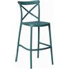 OKAFFAREFATTO MADDALONI Sgabello da bar in plastica polipropilene verde petrolio sprint h 75 cm