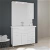 Kiamami Valentina - Mobile Bagno 106 Cm Classico Con Lavabo Specchio E Pensile Bianco | Easy