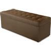 MG Design Pouf contenitore imbottito 45 × 120 cm Marrone - capacità ca. 140 L, fino a 300 kg, seduta morbida, struttura solida, già montato e facile da pulire