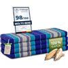 livasia Materasso pieghevole sostenibile in kapok - 200x110x8cm - materasso largo per gli ospiti, materasso pieghevole, tappetino yoga, letto per gli ospiti, lettino giardino balcone (Blu)
