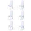 S.I.S.A. di G.&G. srl con socio unico SISA srl, Set 6 Sedie Sala Da Pranzo Imbottite, Sedie Cucina, Sedia Modello Denver, Colore Bianco Gamba Bianco, Materiale Ecopelle, 100x47x46 cm, Arredamento Casa, Sedie Cucina Moderna