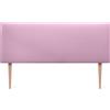 DHOME Testiera in Similpelle o TessutoAQUALINE liscia, imbottita, letto di lusso (160x105cm con Gambe (Letti 150/160), Similpelle Rosa)