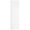vidaXL Scarpiera Bianca 54x34x183 cm in Legno Multistrato