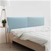 DHOME Testiera in similpelle o tessuto Acualine Liscio DUAL divisa in 2 pezzi Testiera imbottita di fascia alta Tappezzeria moderna (Similpelle Celeste, 180cm Dual (Letto 180/190))