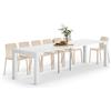 Mobili Fiver, Tavolo Consolle Allungabile First, 45(305) x90 cm, Bianco Frassino, fino a 14 posti, Consolle da Cucina e soggiorno, Made in Italy