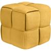 CLP Poggiapiedi Forinta in velluto a coste, forma quadrata imbottita, design moderno beige, ideale per soggiorno e camera da letto, Colore:giallo