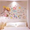 HGTC Adesivi murali Ragazza Cartone Animato Adesivi murali Animali Fai da Te per Camera da Letto per Bambini Decorazione per la casa della Stanza del Bambino