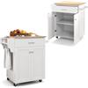 KOMFOTTEU Carrello Portavivande con Cassetto, Portaspezie e Portasciugamani, Carrello Cucina con Ruote, Isola con Ripiano Regolabile per Sala da Pranzo, 83 x 48 x 91 cm, Bianco