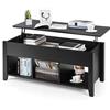 GIANTEX Tavolino da Caffè Sollevabile, a 3 Strati, con Sollevatore a Molla e Portaoggetti Spazioso, Portata di 50 kg, Tavolo Moderno da Divano Salotto, 104,5x49,5x48,5-61 cm, Vintage/Marrone/Nero