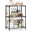 COSTWAY Scaffale in Metallo con Ripiani, Scaffale Regolabile e Resistente con Ripiani Rete a V, Organizzatore Multiuso con Anti-ribaltamento per Casa, Cucina e Garage (3 piani,Mini)
