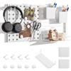 COSTWAY Kit 2 Pannelli Portaoggetti da Parete con Mensola Portaoggetti, Kit Combinato di Pannelli Forati, Contenitori Magneti e Ganci, Pannelli Forati Portautensili da Parete, 30,5x30,5 cm