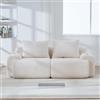 ZKLOEP Divano modulare in cordless per 2 persone, liberamente combinabile, confezionato sottovuoto, con portabibite e tasca laterale. Ideale per soggiorno, camera familiare e altri ambienti. Beige