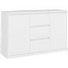 CDF Cassettiera 2 Ante 3 Cassetti 120x40x75 cm Bianco