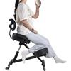 Generisch Sedia ergonomica al ginocchio con schienale, regolabile in altezza 57 - 67 cm e imbottitura in rete traspirante, 4 scomparti per gambe e seduta stabile, fino a 100 kg, per ufficio, disegno e cosmetici
