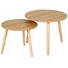 AKTIVE Max Home Set di 2 tavolini, D48xH38 cm e D39xH32 cm, Portata massima 5kg, Nido, Colore legno, Gambe in legno naturale, Per soggiorno, Sala da pranzo, Ufficio (18511)