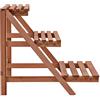 Generico Piedistallo per Piante a 3 Mensole in Legno di Cedro 48x45x40cm,Marrone,1.48kg,246436