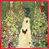 1art1 Gustav Klimt Stampa d'Arte e Cornice (Plastica) - Orto con Polli, 1916 (40 x 40cm)