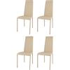t m c s Tommychairs - Set 4 sedie modello Sophie Lux per cucina bar e sala da pranzo, robusta struttura in acciaio imbottita e rivestita in finta pelle colore lino