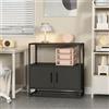 [en.casa] Armadio a 2 Ante Mobile Contenitore da Ufficio con Scomparto Aperto e Chiuso Mobile in Acciaio per Archivio 82 x 80 x 40 cm - Nero
