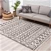 carpet city Tappeto a pelo lungo per soggiorno, stile boho, 100 x 300 cm, grigio crema, tappeto con frange
