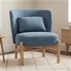 chairus Poltrona Salotto Poltrona Imbottita Sedia da Salotto in Ciniglia Poltroncina Relax Moderno con Gambe in Legno Poltrocina con Cuscino per Camera da Letto/Soggiorno, Blu